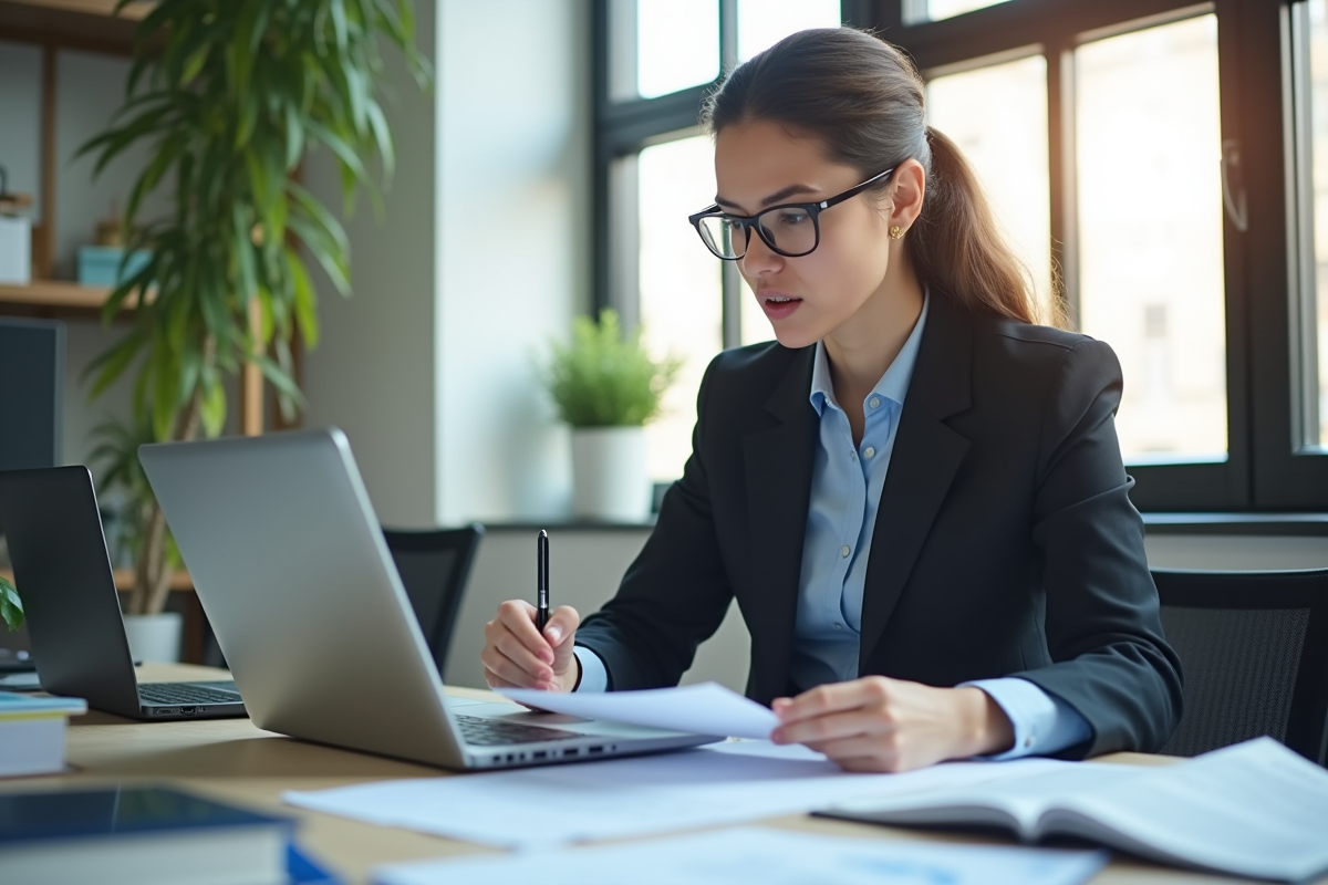 Auditeur professionnel vérifiant des documents de conformité