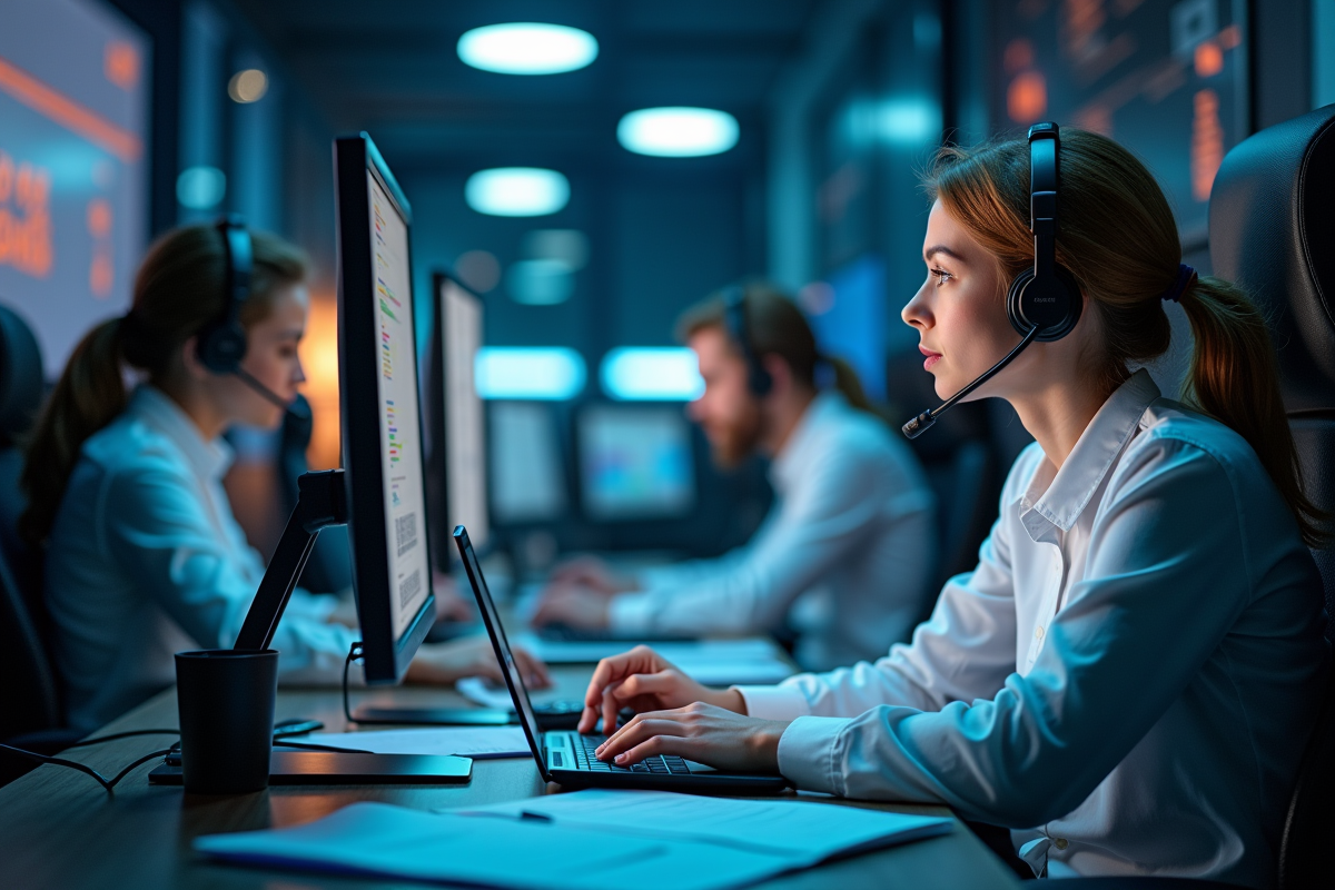 Trois espaces BPO avec centre d