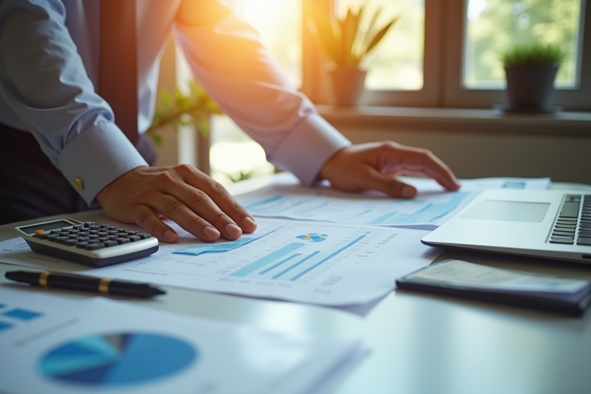 Propriétaire d'entreprise vérifiant ses documents financiers
