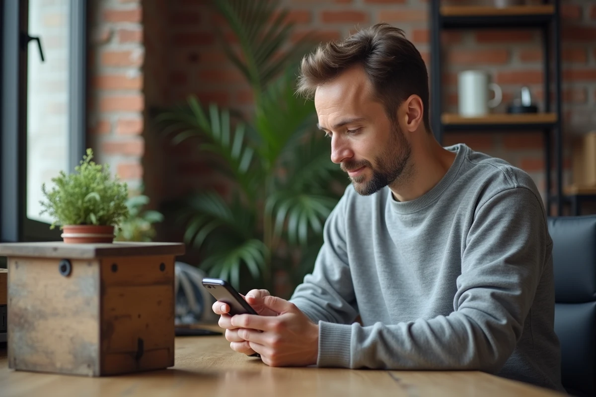 Contraste entre une vieille boîte à suggestions en bois et une application mobile moderne de recueil d'idées en entreprise