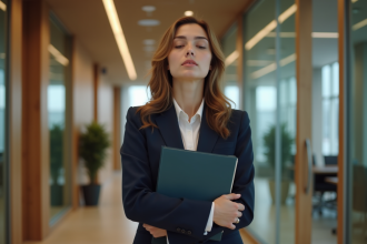 Femme d affaires calme dans un bureau moderne