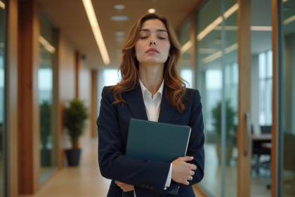 Femme d affaires calme dans un bureau moderne