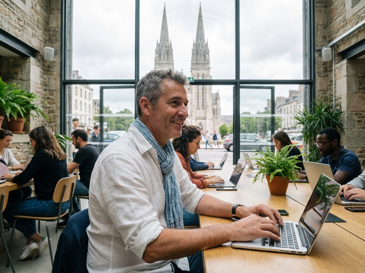 Homme d affaires travaillant dans un bureau à Quimper