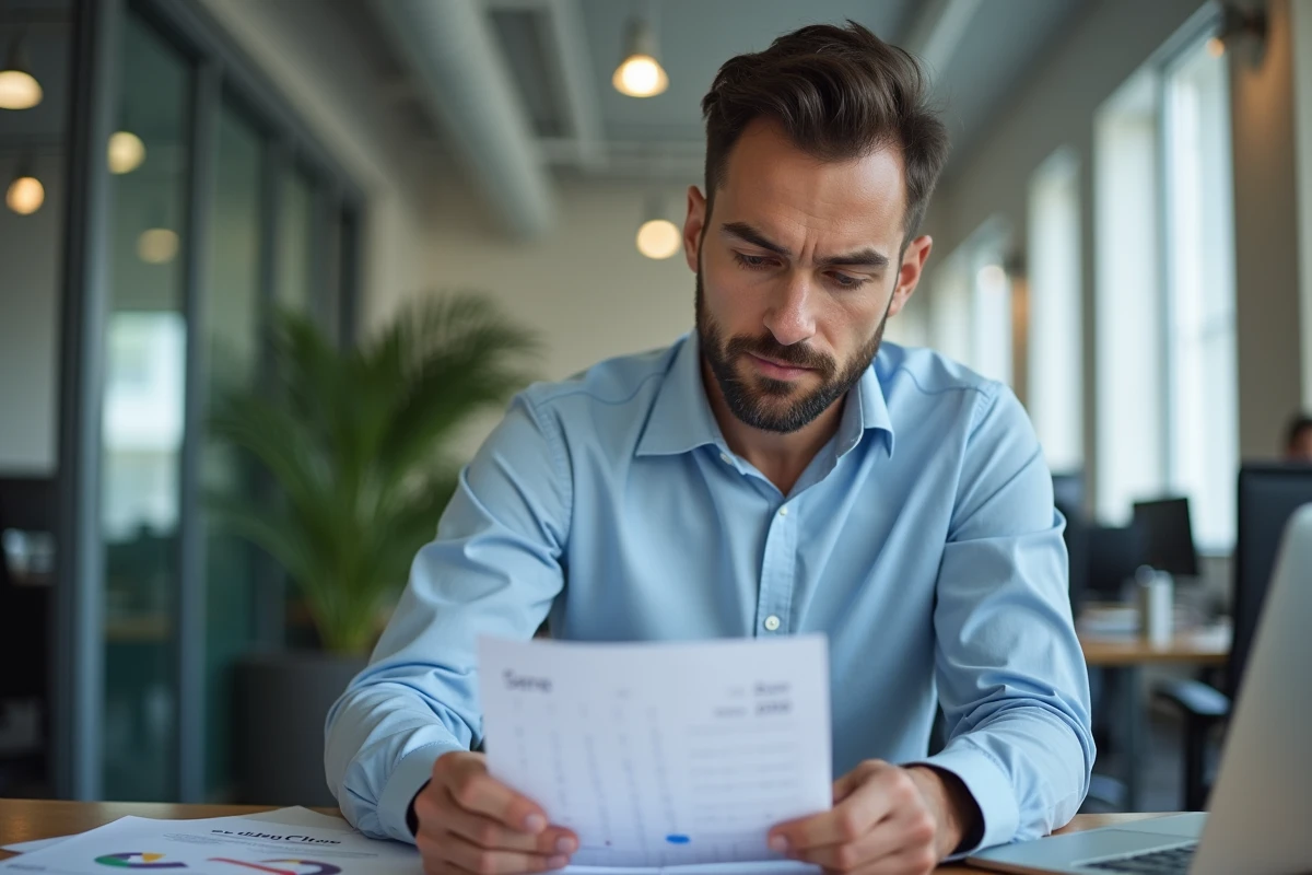 Homme de bureau français en réunion de travail